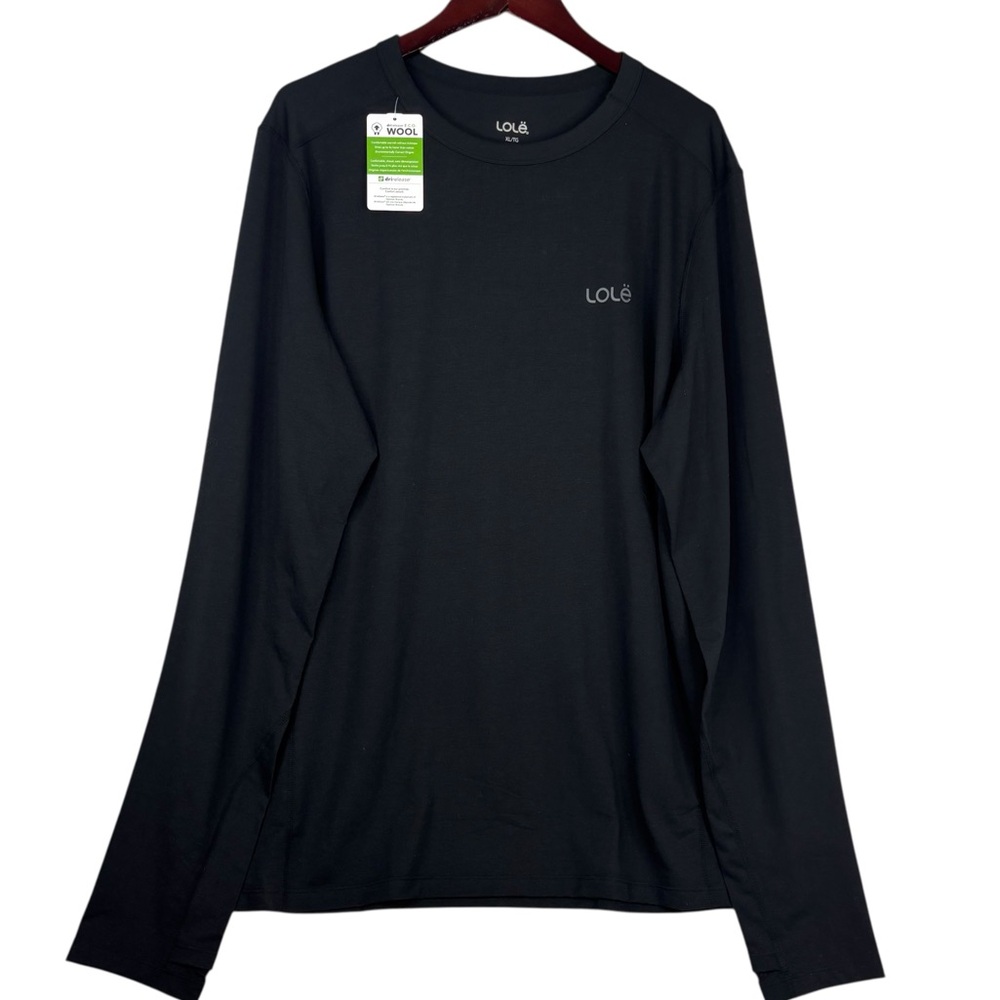 NWT Black Lole Dry Release Wool Blend Long Sleeve Crew Neck Base Layer Shirt XL